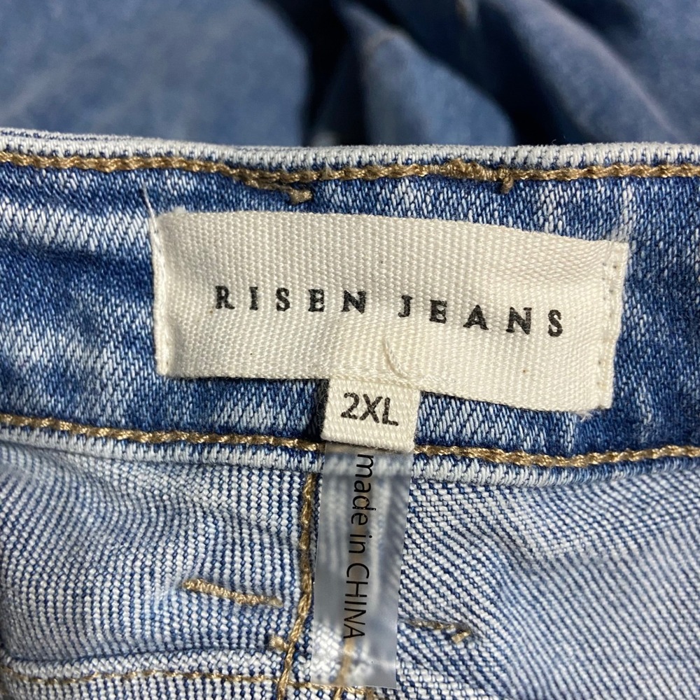 Risen Jeans Women's Size 2XL Medium Wash Wide Leg High Rise Denim Pants RDP5901X - Picture 10 of 12